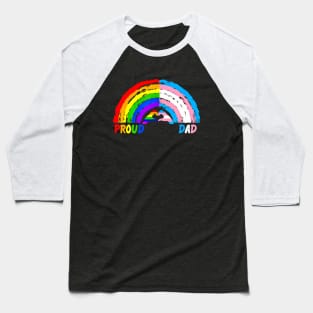 Mens Proud Dad LGBT And Transgender LGBTQ Gay Baseball T-Shirt